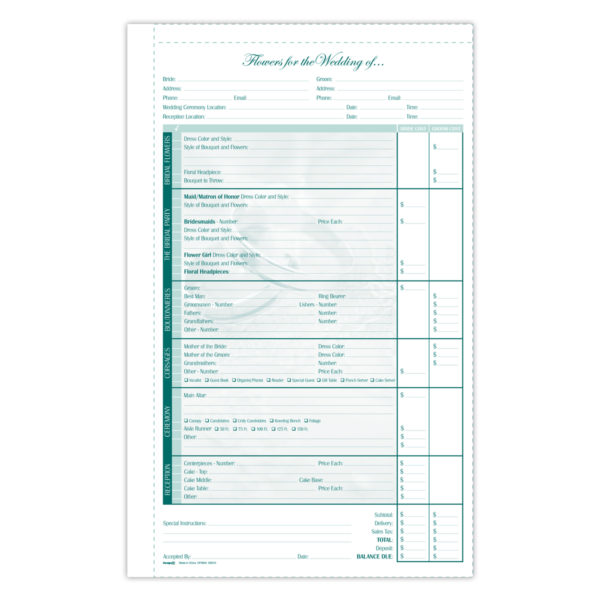 2-Part Wedding Form OF0604